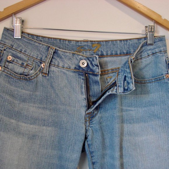 Seven 7 Cropped Ankle Jeans Bootcut Stretch Light Wash Size 28 - Picture 4 of 12